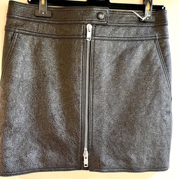 Givenchy NWT Shiny Black Leather Wild Lining Mini Skirt 8 Runway - Picture 3 of 8